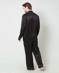Pajamas en Soie pour Homme avec Bord Contrasté
