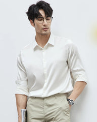 Chemise en soie lavable homme manches longues