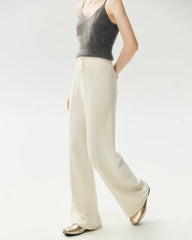 Pantalon en maille de laine mérinos à coupe droite