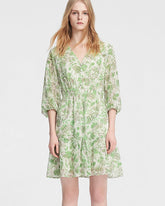 Robe mini en soie à motif cachemire vert menthe