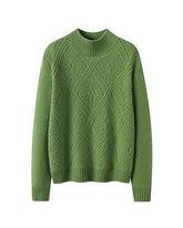 Pull en cachemire à col montant et motif losange