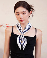 Foulard en soie à motif nautique