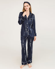 Ensemble de Pyjama en Soie 100 % Bleu Marine à 19 Momme