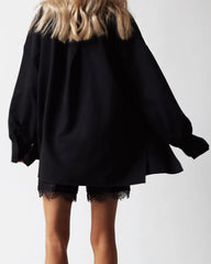 Ensemble de Pyjama en Soie Chemise Oversize et Short