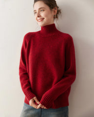 Pull à col roulé oversize en cachemire pour femme