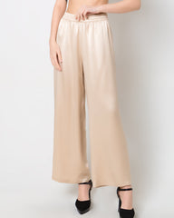 Pantalon Large en Soie Satinée pour Femme