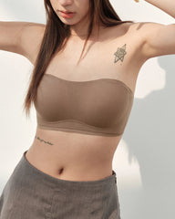 Soutien-gorge Bandeau en Soie Sans Couture Antidérapant