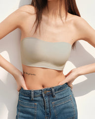 Soutien-gorge Bandeau en Soie Sans Couture Antidérapant