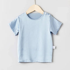 T-shirt en Soie à Manches Courtes pour Bébé