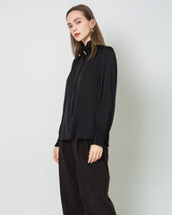 Blouse en Soie à Col Volant Romantique