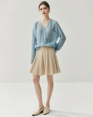 Cardigan fin en maille soie-cachemire