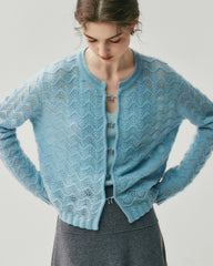Cardigan en soie et cachemire avec boutons métalliques