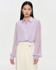 Blouse en mousseline de soie à corsage superposé
