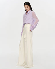 Blouse en mousseline de soie à corsage superposé