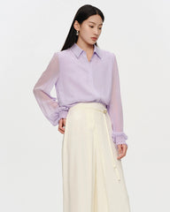Blouse en mousseline de soie à corsage superposé