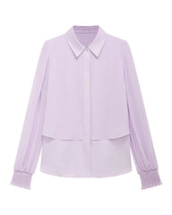 Blouse en mousseline de soie à corsage superposé