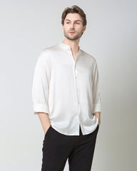 Chemise en Soie pour Hommes à Manches Longues