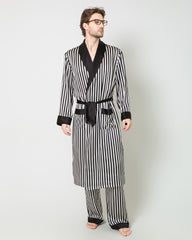 Robe Longue Rayée en Soie pour Homme
