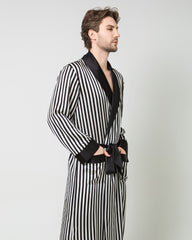Robe Longue Rayée en Soie pour Homme