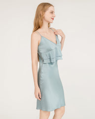 Nuisette en Soie à Volant Superposé