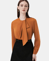 Blouse en soie lavallière pour femme