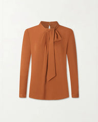 Blouse en soie lavallière pour femme