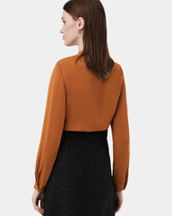 Blouse en soie lavallière pour femme