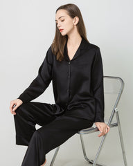 Ensemble de Pyjama Long en Soie pour Femmes