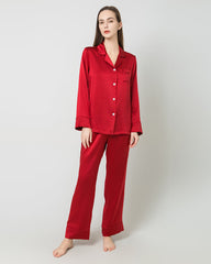 Ensemble de Pyjama Long en Soie pour Femmes
