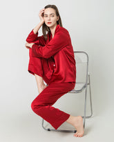 Ensemble de Pyjama Long en Soie pour Femmes