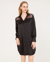 Chemise de Nuit en Soie 22 Momme avec Dentelle