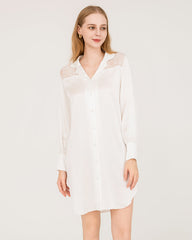 Chemise de Nuit en Soie 22 Momme avec Dentelle