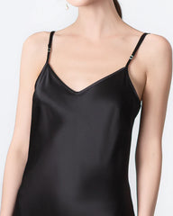 Robe Maxi en Soie à Décolleté en V et Fente