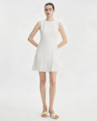 Robe courte plissée évasée en triacétate