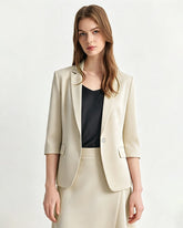 Blazer à manches courtes en triacétate avec doublure en soie