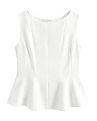 Top peplum en triacétate avec doublure en soie