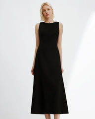 Robe maxi trapèze sans manches en triacétate