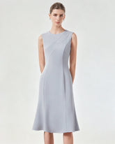 Robe midi sans manches en triacétate avec ourlet évasé