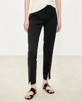 Pantalon slim 7/8 en triacétate avec fente avant