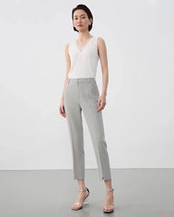 Pantalon slim 7/8 en triacétate