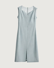 Robe midi fourreau en triacétate à encolure cœur