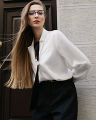 Chemise en Soie à Col Rabattu