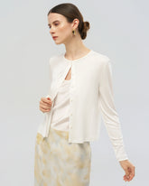 Cardigan en jersey de soie lavable à boutons sur le devant