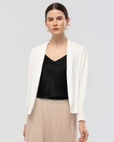 Cardigan drapé en jersey de soie lavable
