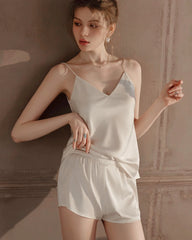 Pyjama Short en Soie Lavable