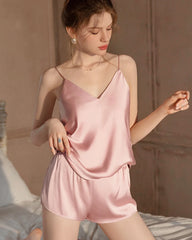 Pyjama Short en Soie Lavable