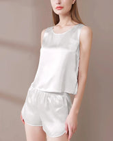 Pyjama en soie lavable avec haut à bretelles