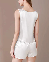 Pyjama en soie lavable avec haut à bretelles