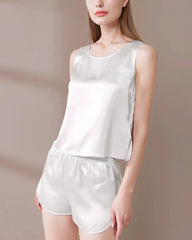 Pyjama en soie lavable avec haut à bretelles