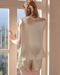 Pyjama à manches courtes en soie lavable